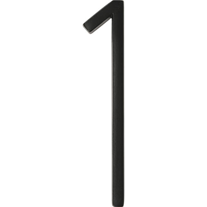 Distinctions 6-in Slim House Number 1 in Black Steel