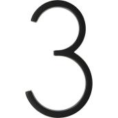 Distinctions 6-in Slim House Number 3 in Black Steel