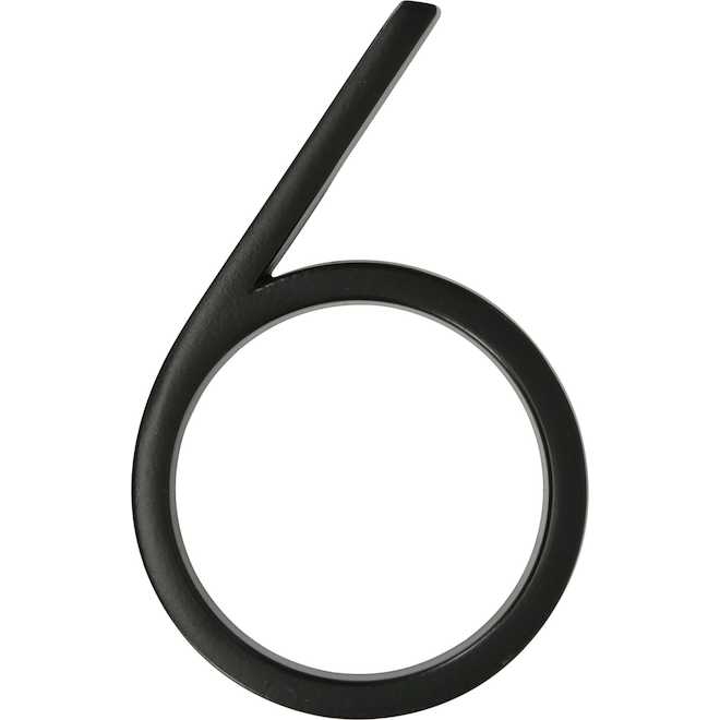 Distinctions 6-in Slim House Number 6 in Black Steel