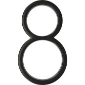 Distinctions 6-in Slim House Number 8 in Black Steel