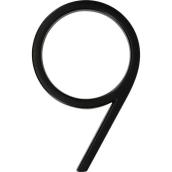 Distinctions 6-in Slim House Number 9 in Black Steel