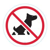 Hillman 6 x 6-in Pictogram Sign for Prohibiting Dogs to Poop - Black and Red