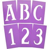 Hillman Set of 6-in Decor Stencils of Numbers and Letters - Purple