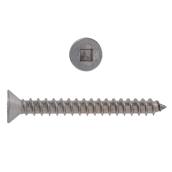 Vis à métal Hillman en acier inoxydable no 12 x 2 po avec tête plate à prise carrée, paquet de 3