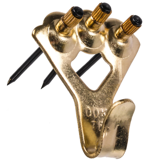 OOK Professional Hook in Brass for Picture Frame 75-lb Capacity