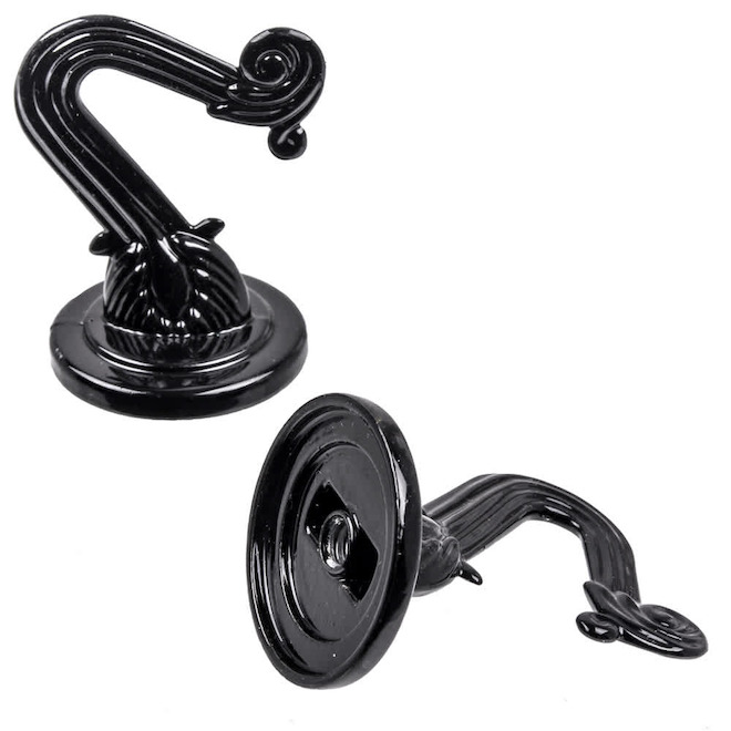 OOK Swag Decorative Hooks in Black Zinc 20-lb Capacity - Pack of 2