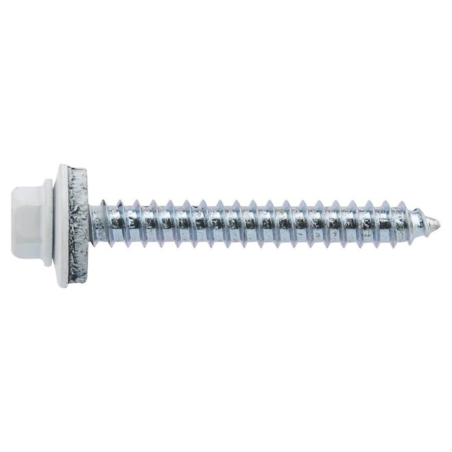 Hillman Roofing Screw #10 x 2-in with White Hex Head and Rubber Neoprene Washer - Box of 100