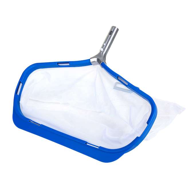 VALU+ Deep Leaf Skimmer for Pools with Heavy Duty Aluminum Handle - Blue