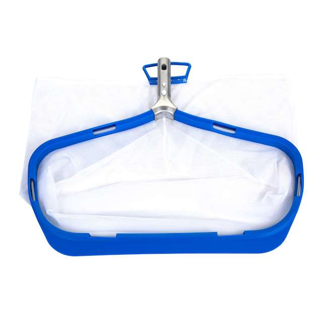 VALU+ Deep Leaf Skimmer for Pools with Heavy Duty Aluminum Handle - Blue