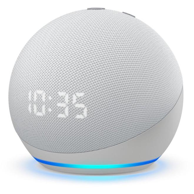 Echo Dot 4th Generation Smart Speaker with Clock - Glacier White  53-023503