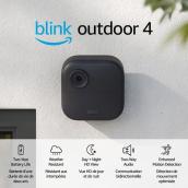 Système de surveillance Outdoor 4 Blink par Amazon caméras IP d'extérieur sans fil HD intégrale 1080p noir 2/pqt