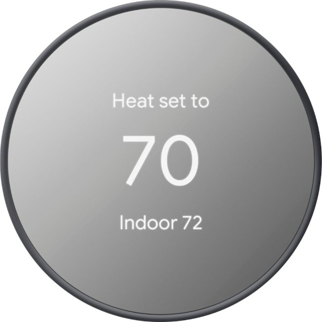 Google Nest Charcoal Battery-Operated Touch Screen Thermostat