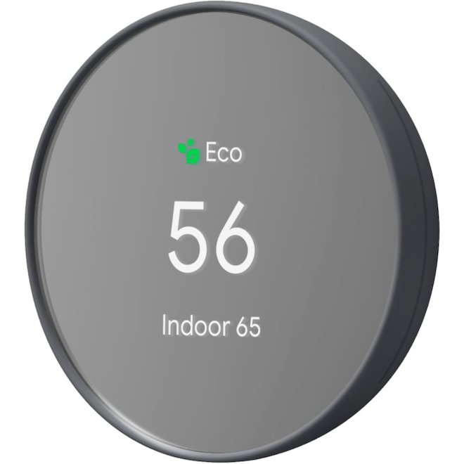 Google Nest Charcoal Battery-Operated Touch Screen Thermostat