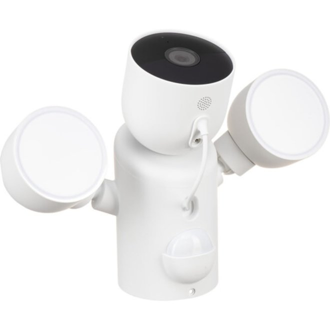 Google Nest Wired Outdoor Security Camera with Floodlights - White