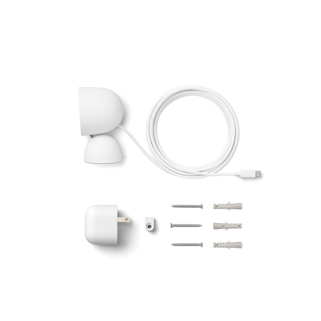 Google Nest 3rd Gen Camera Wired for Indoors with 2K Video and Gemini - Snow