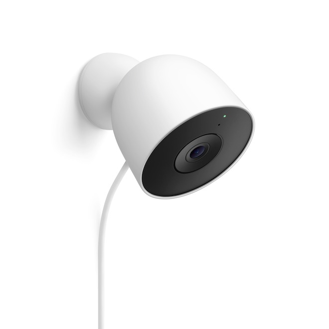 Google Nest 2nd Gen Camera Wired for Outdoors with 2K Video and Gemini - Snow