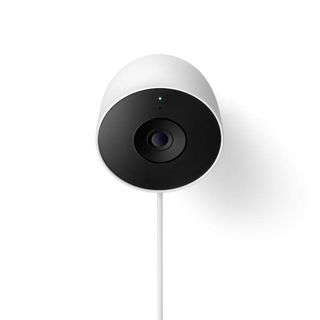 Google Nest 2nd Gen Camera Wired for Outdoors with 2K Video and Gemini - Snow