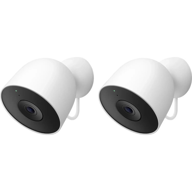 Google Nest 2nd Gen Cameras Wired for Outdoors with 2K Video and Gemini Snow - Pack of 2