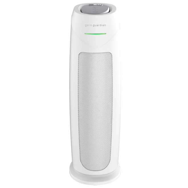 GermGuardian Intelligent Tower Air Purifier 22-in with HEPA PURE Filter - White