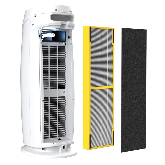 GermGuardian Intelligent Tower Air Purifier 22-in with HEPA PURE Filter - White