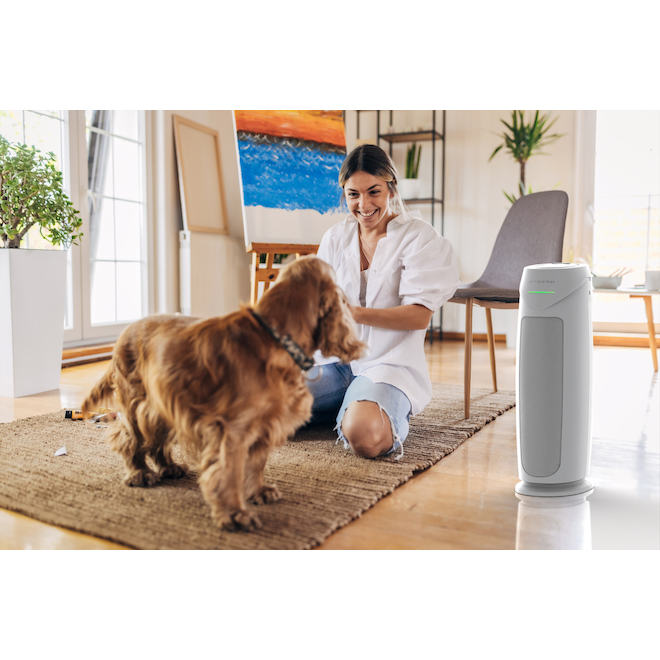 GermGuardian Intelligent Tower Air Purifier 22-in with HEPA PURE Filter - White