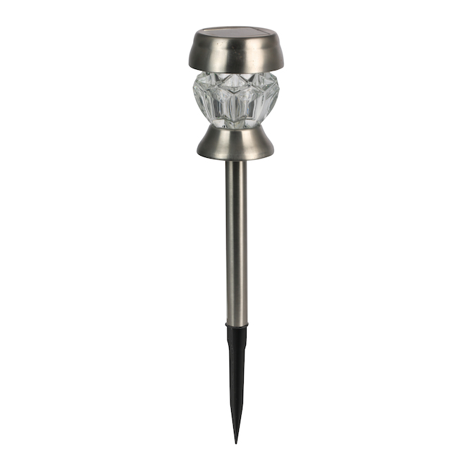 Luxworx Solar Diamond Stake Light Steel Silver