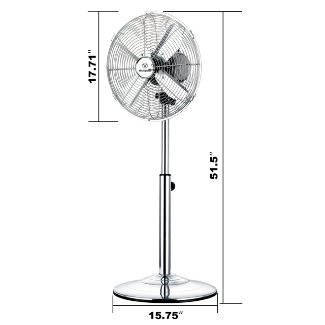 Westinghouse 16-in Chrome Metal Pedestal Fan