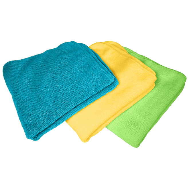 Moxie 14-in x 14-in Multicolour Microfibre Cleaning Cloths - Pack of 24