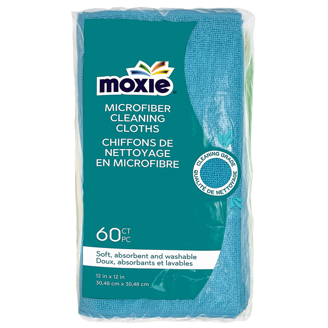 Moxie 12-in x 12-in Multi-Purpose Microfibre Cloths - 60-Pack