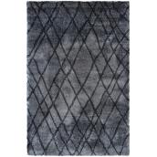 Tapis décoratif « trellis » 5-1/4' x 7-1/2', charbon