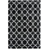 Tapis intérieur décoratif « mosaïque », 5'3 x 7'6, noir/blanc