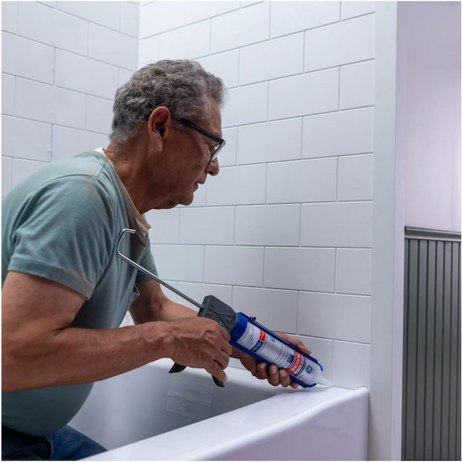 GE Kitchen & Bath Silicone Sealer - For Tub & Tile - 100% Waterproof - Clear - 10.1-oz