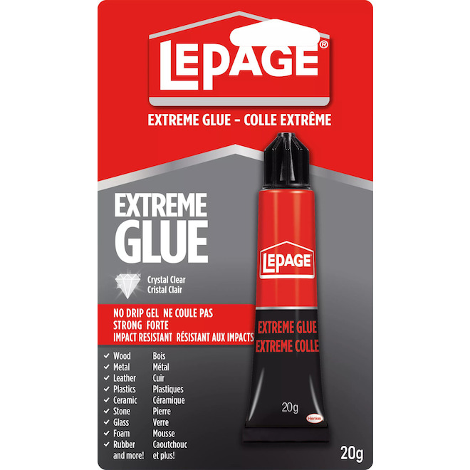 Lepage Extreme No Drip Gel Crystal Clear Interior and Exterior 20 g