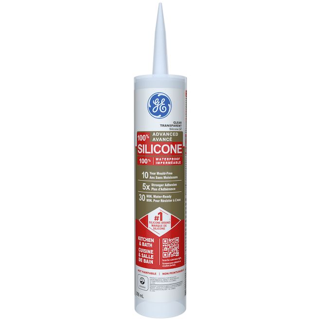 GE Advanced Silicone 2 Sealant for Kitchen and Bath 298-mL - Clear