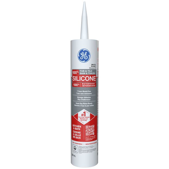 GE Silicone 1 Sealant for Tub and Tile 298-mL - White