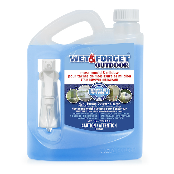 Nettoyant extérieur Wet & Forget pour moisissures et champignons, format de 1,9 L avec vaporisateur