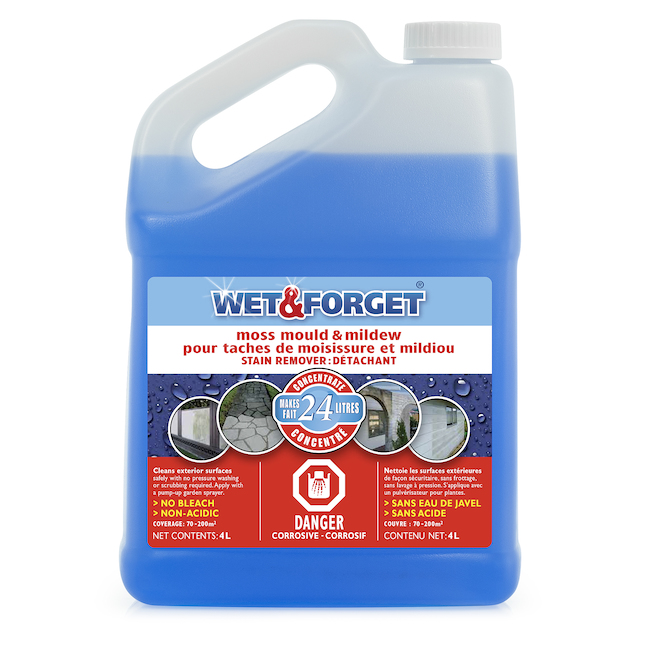 Nettoyant extérieur Wet & Forget concentré sans eau de javel, 4 L