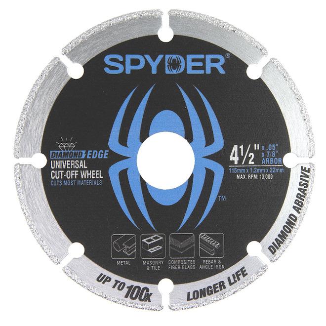 4-1/2 Wet/Dry Continuous Rim Diamond Blade - Spyder Products