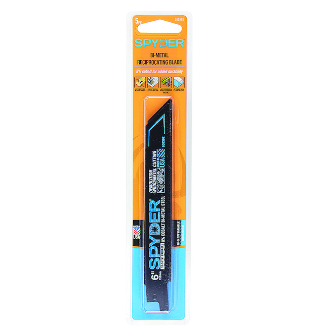 Spyder Reciprocating Saw Blade - Set of 5x 6-in Variable Teeth
