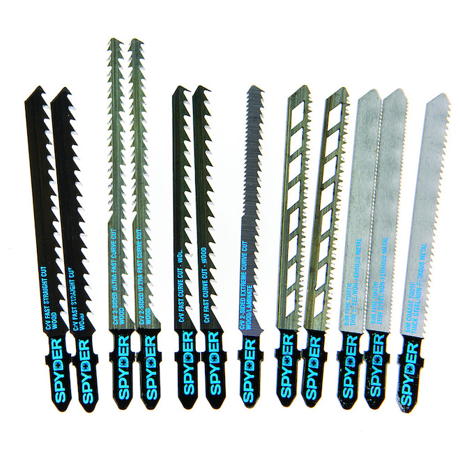 Spyder HSS Blade Set for Jig Saw - 12 Pieces
