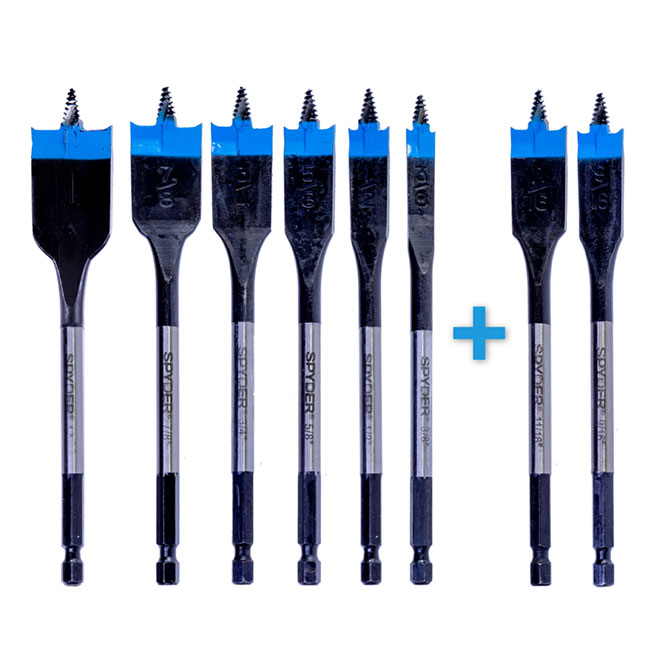 Spyder HSS 6-Piece Spade Bit Kit +2 FREE