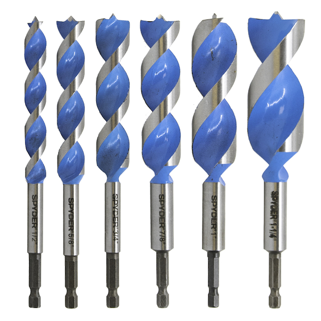 Spyder Stinger Spade Bit Set - High-Speed Steel - 6 Pieces - Assorted Sizes