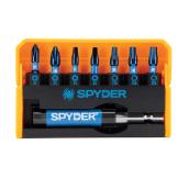 Spyder Mach-Blue Impact Driver Steel Bit Set - 1/4 x 1-in - 8 Pieces