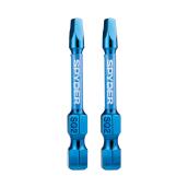 Spyder Mach-Blue #2 Square Impact Driver Bits - Steel - 1/4 x 2-in - 2 PCS