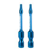 Embouts de tournevis à percussion T10 Mach-Blue de Spyder, acier, 1/4 x 2 po, 2 mcx