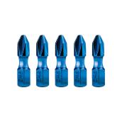 Spyder Mach-Blue Steel #2 Phillips Impact Driver Bits - 1/4 x 1-in - 5 Pcs