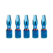 Spyder Mach-Blue #2 Square Impact Driver Bits - 1/4 x 1-in - 5 Pcs