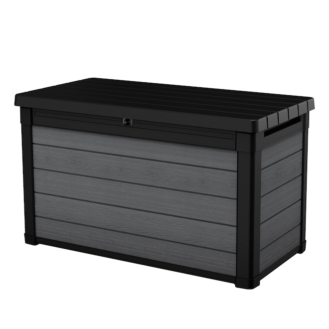 KETER Cortina Black and Grey Resin 100-gal. Deck Box