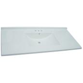 Luxo Marbre Synthetic Marble Countertop and Matching Sink - 49-in W x 22-in D - 2-3/4-in Thick - 4-in Centreset Faucet