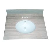 Dessus de meuble-lavabo, 31" x 22", blanc/gris